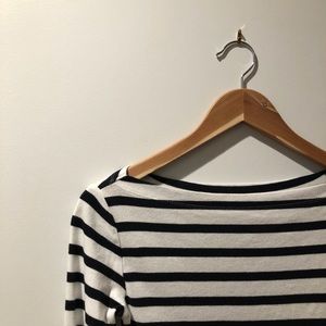 GAP Long Sleeve Black and White Striped Shirt
